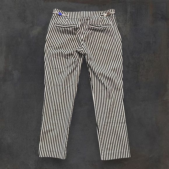 New York‎ & Company Dress Pants Size 0 Black and White Stripes Straight Low Rise - Picture 2 of 10